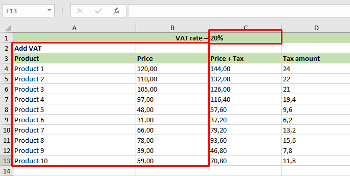 add vat calculation